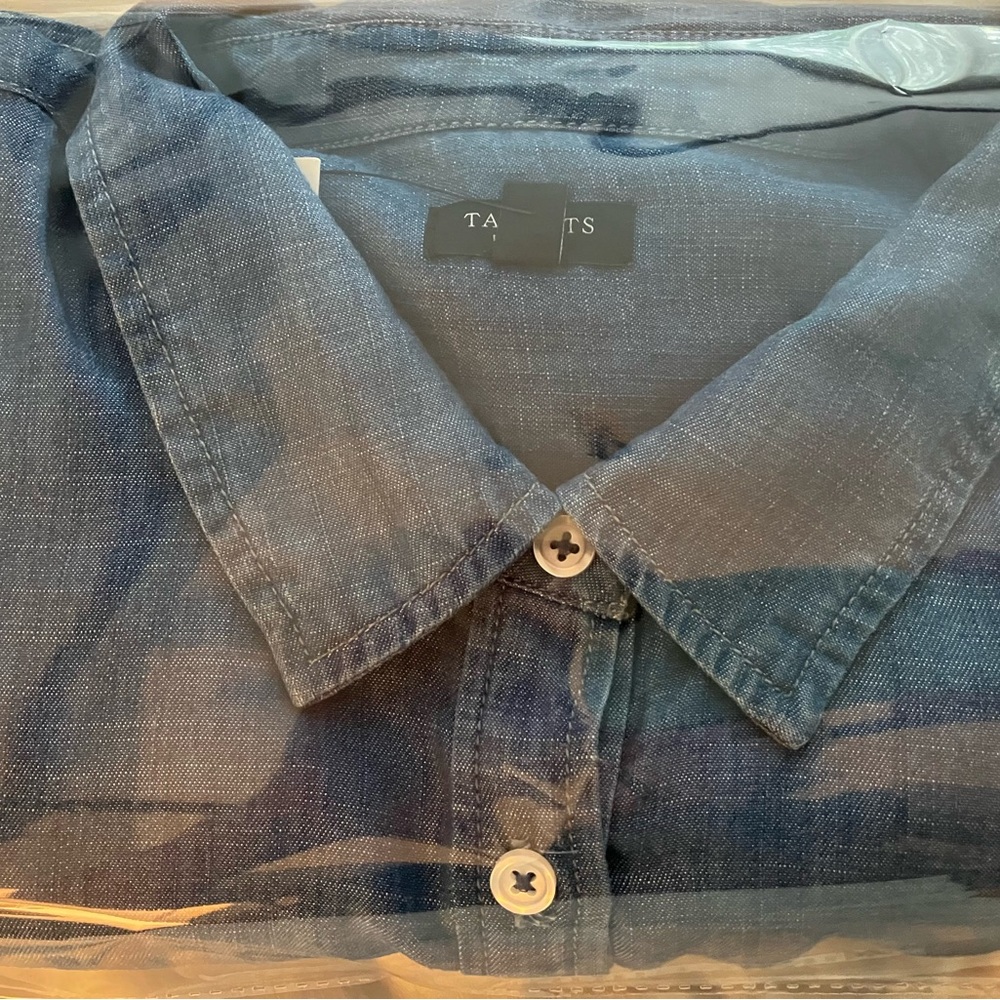 Talbots dark blue chambray  Blouse 3XP nwt